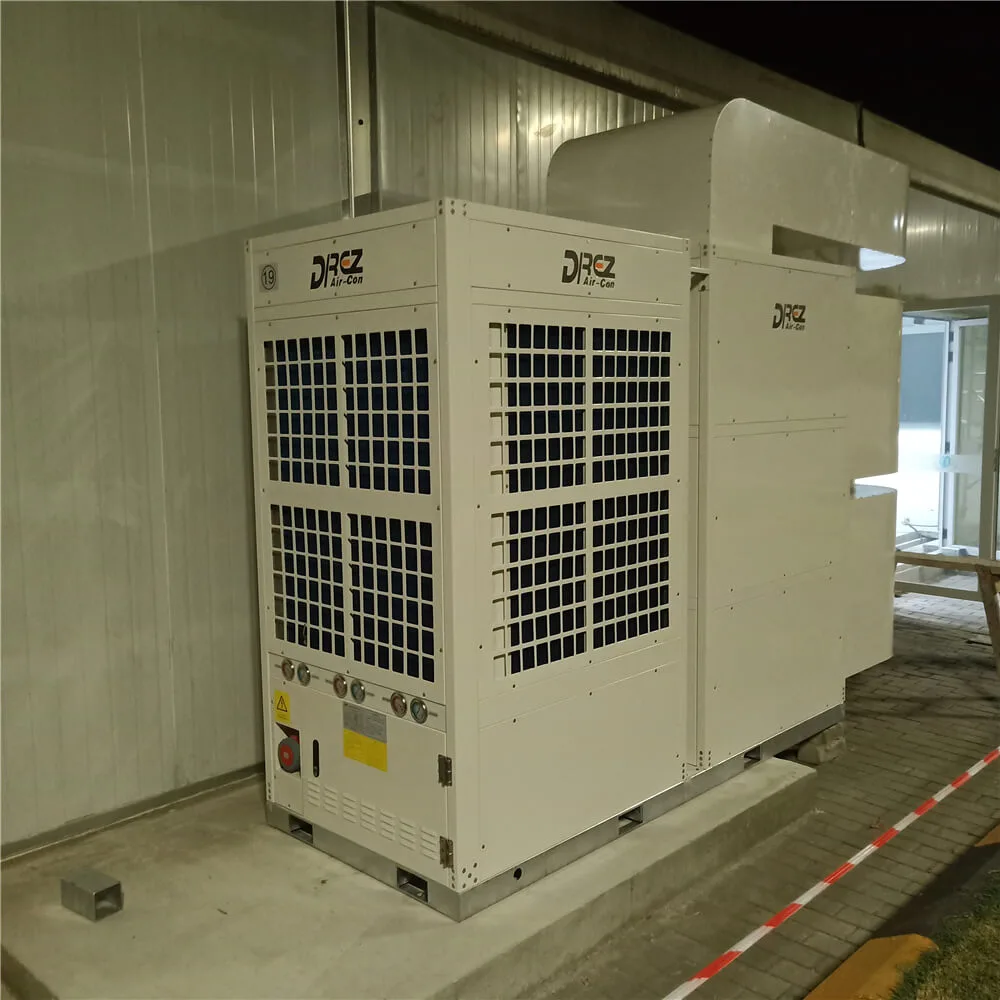 The air conditioning cooling of the Drez tent in the warehouse