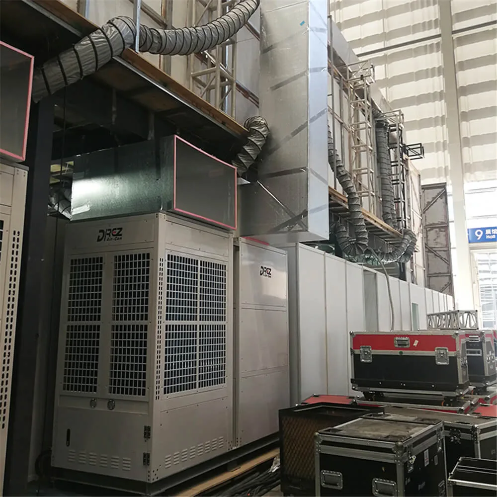 Industrial air conditioning using air ducts for ventilation