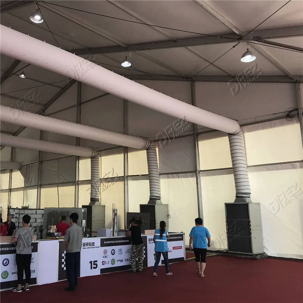 Tent air conditioning for exhibition hall