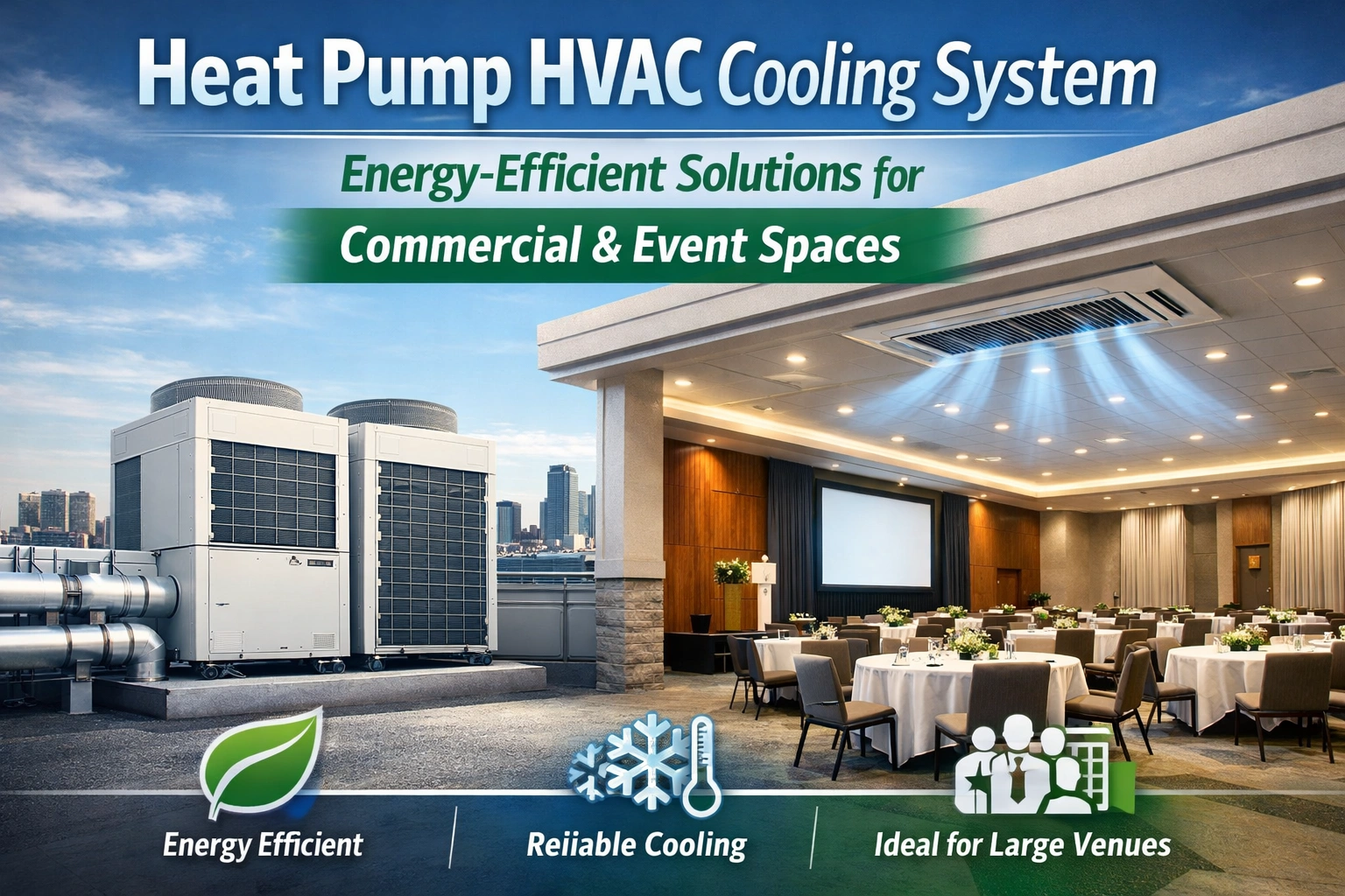 ヒートポンプHVAC冷却システム: 商業スペースおよびイベントスペース向けのエネルギー効率の高いソリューション