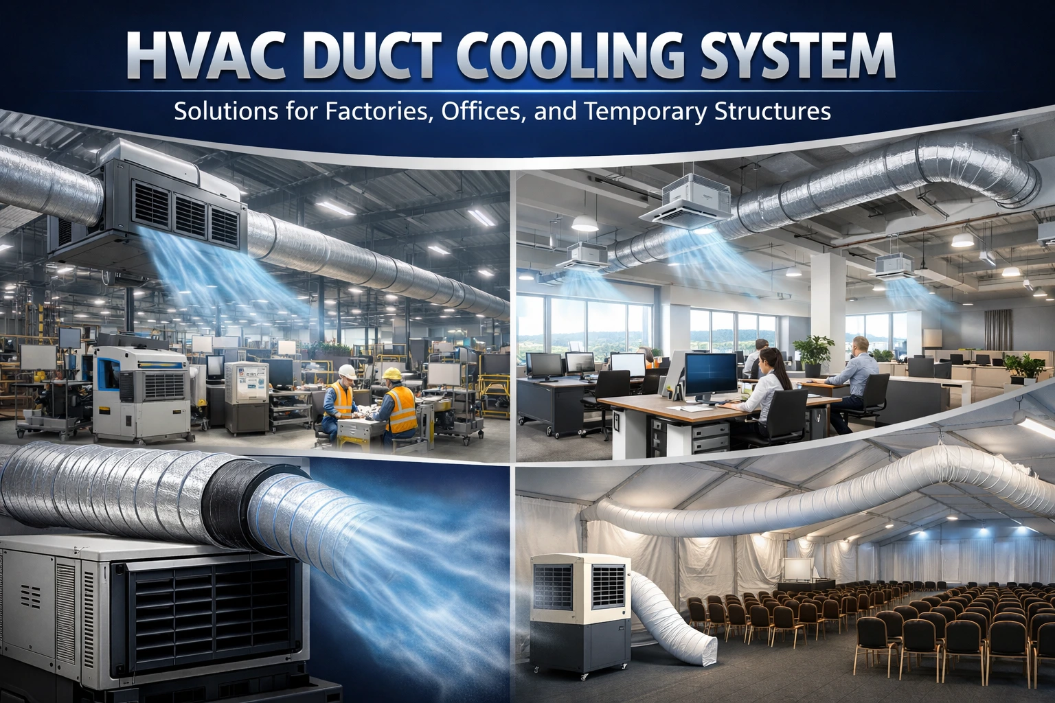 HVAC Duct Cooling System Solutions for Factories, Offices, and Temporary Structures