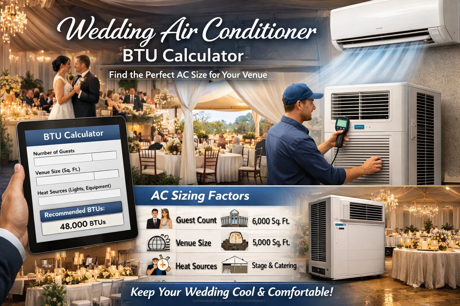 Wedding Air Conditioner BTU Calculator: Find the Perfect AC Size for Your Venue