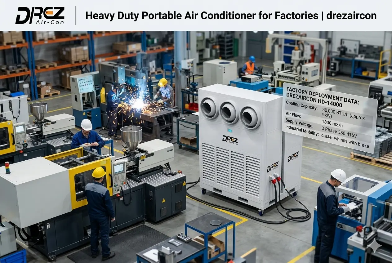 Heavy Duty Portable Air Conditioner for Factories and Industrial Manufacturing Plants