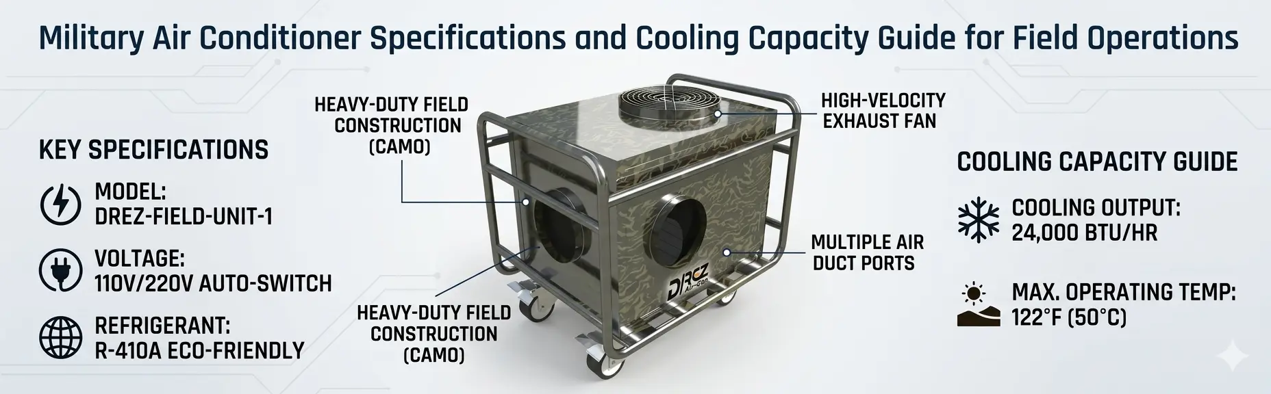Military Air Conditioner Specifications and Cooling Capacity