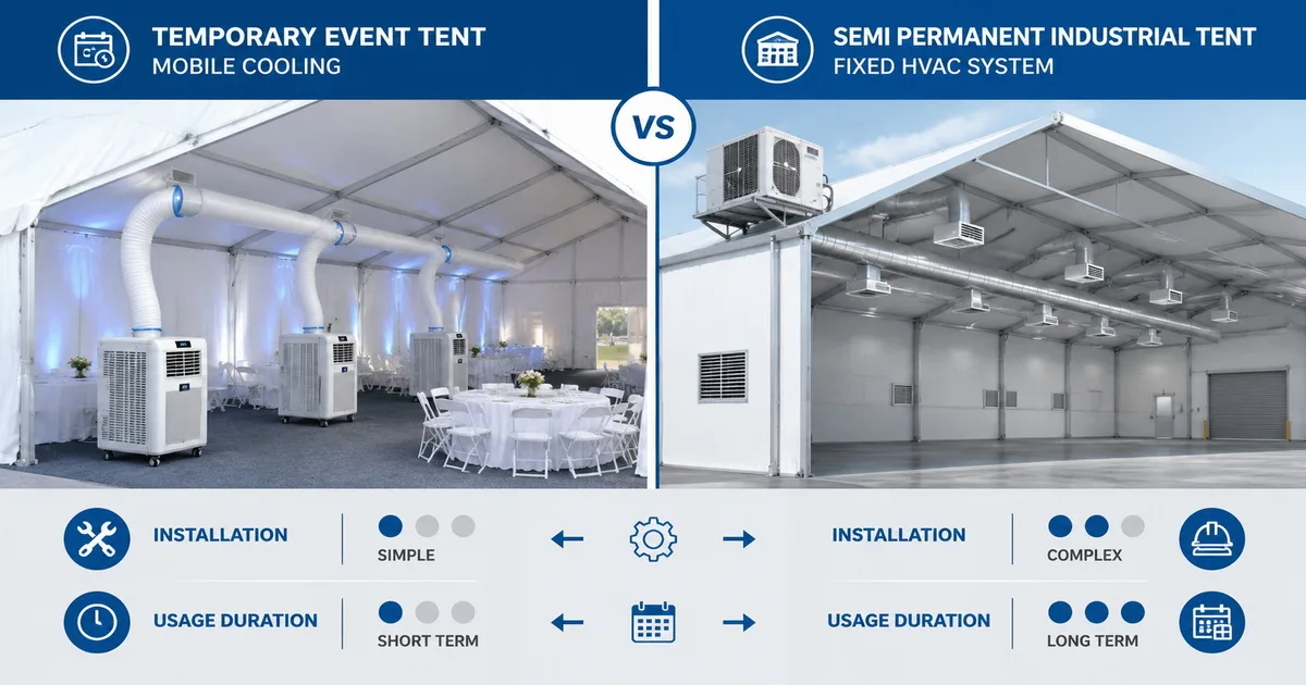 Climatisation mobile pour tentes vs installation HVAC fixe : comparaison des coûts et de l’efficacité