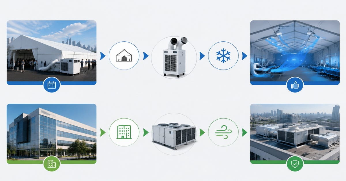 Мобильный кондиционер против крышных установок HVAC: сравнение скорости развертывания и гибкости