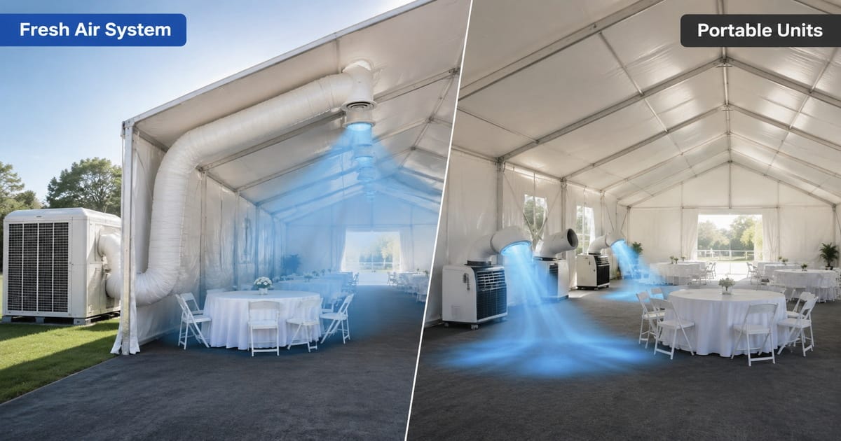 Fresh Air Conditioning in Temporary Tents vs Standard Portable Cooling Units