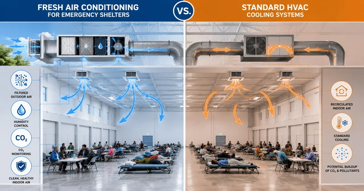 Fresh Air Conditioning for Emergency Shelters vs. Standard HVAC Cooling Systems
